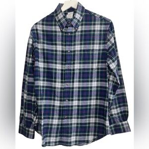 EUC Brooks Brothers Men’s Regent Fit Shirt M Green Tartan Plaid Flannel Twill